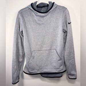 Nike Dri-Fit Grey hood Cowl Neck Sweatshirt Pullover with Black Trim Size Medium